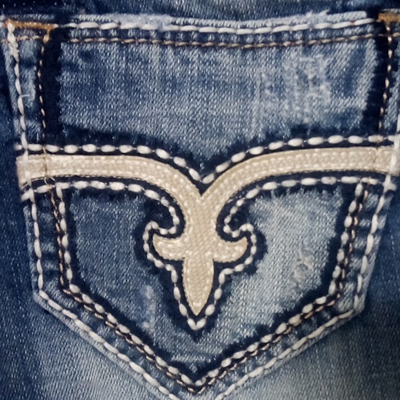 Rock Revival Women's 26 Bootcut Jeans Blair Embroidered Distressed NWT - Picture 3 of 11